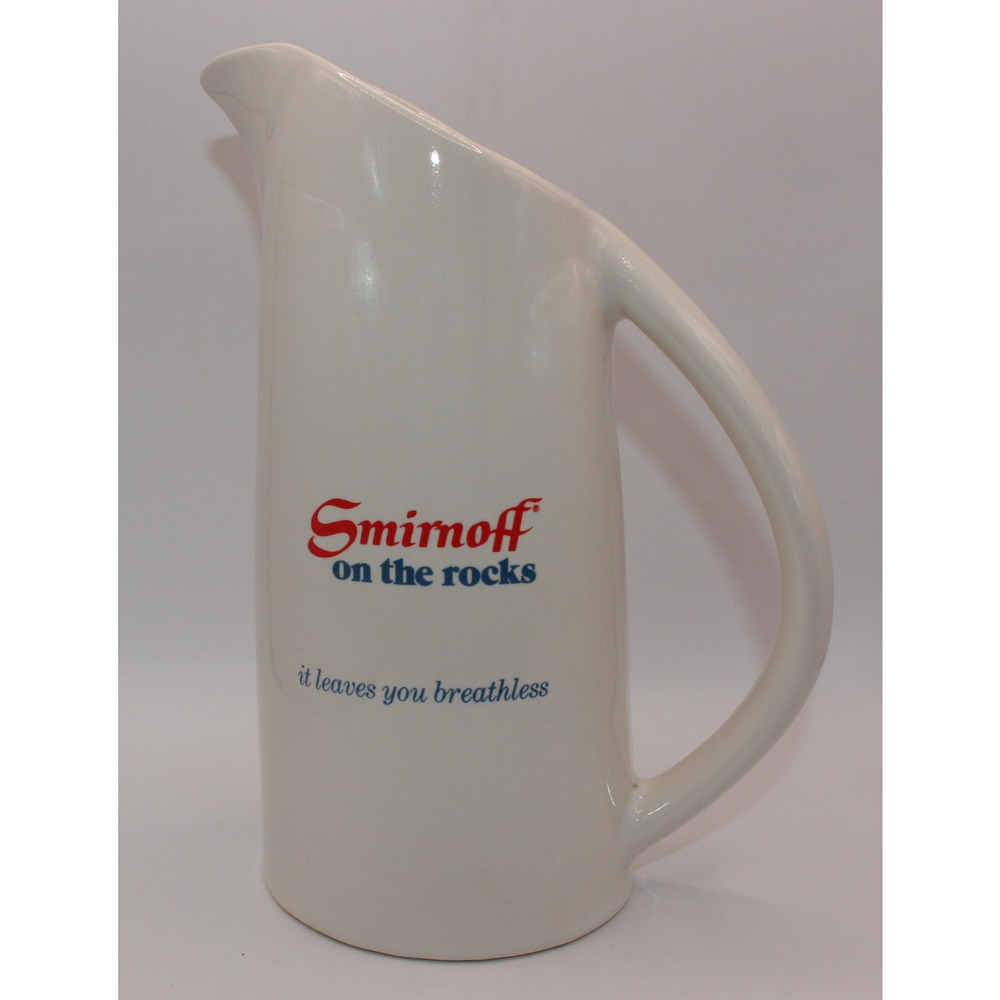 Vtg Smirnoff On The Rocks Vodka Martini Pitcher Ceramic 1975 Leave Breathless